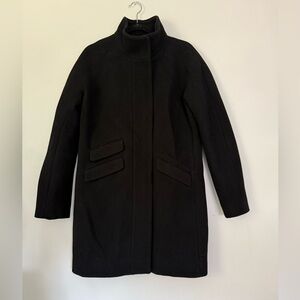 J.Crew Cocoon Coat Italian Stadium Cloth Wool Blend G9237 Black Size 8T Jacket